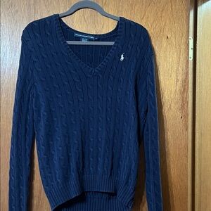 Ralph Lauren Navy V-Neck Sweater